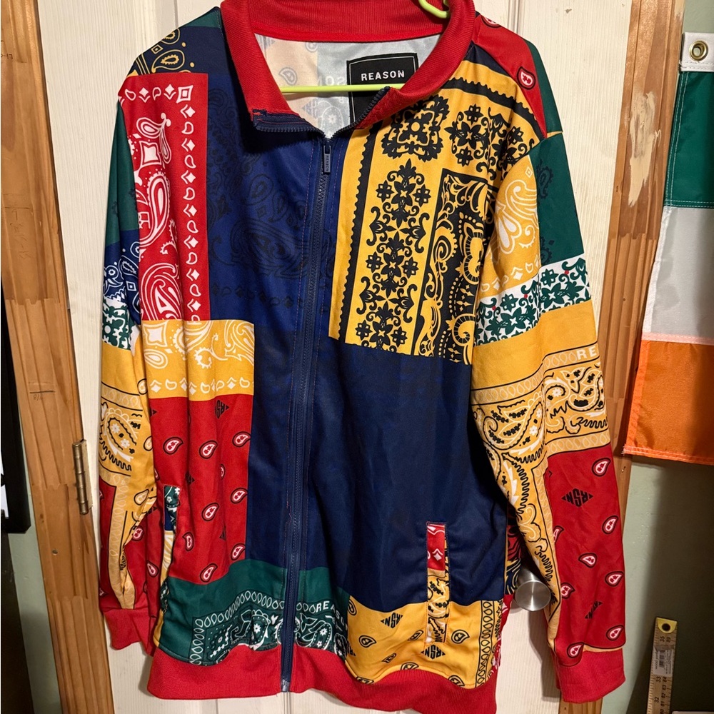 Reason Vibrant Red and Yellow Jacket